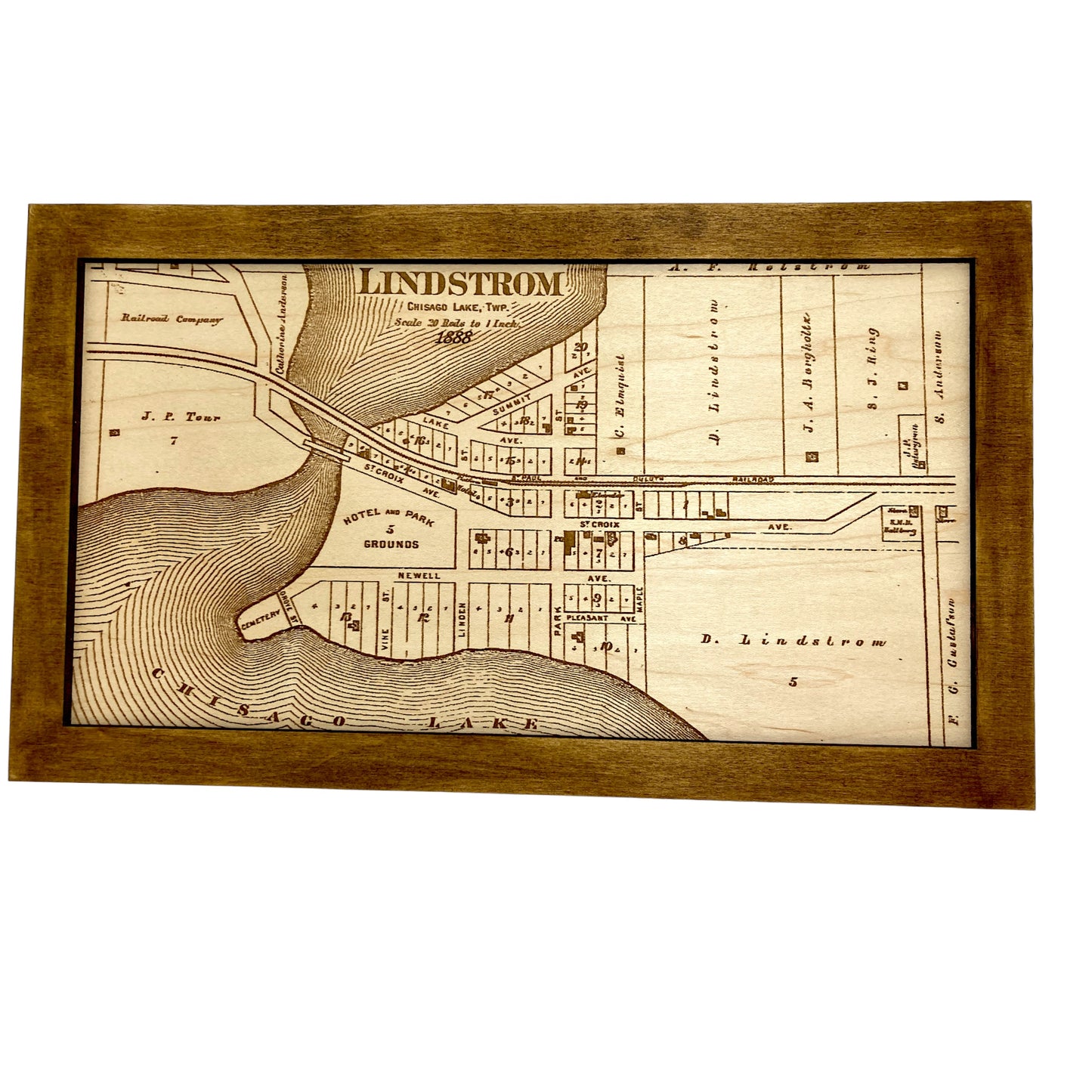 Historical Map Art - Towns in Chisago County MN