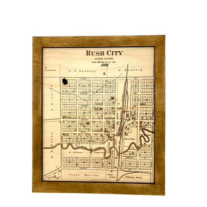 Historical Map Art - Towns in Chisago County MN