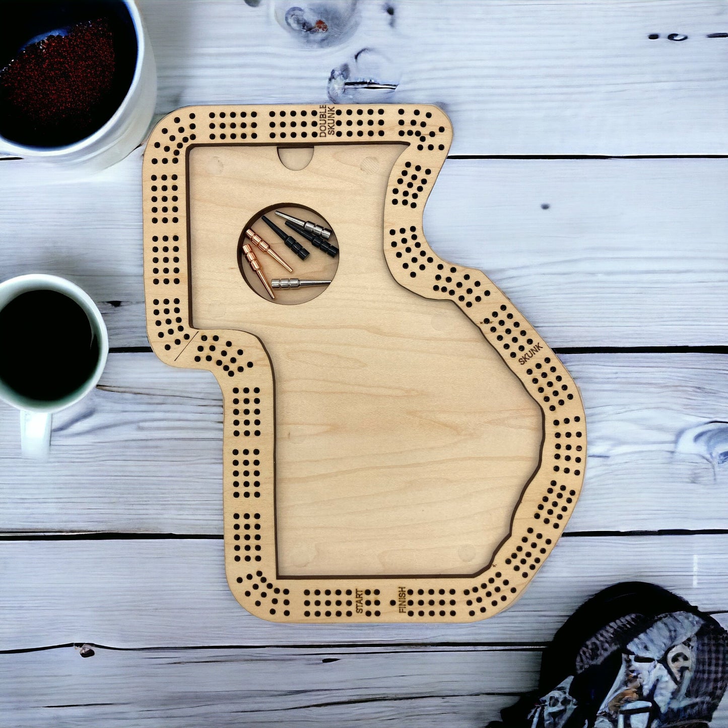 CCHS Cribbage Board with or without card storage - Wholesale