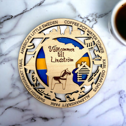 Personalized City & Town Magnet – Custom Maple Wood State & Local Events Magnet
