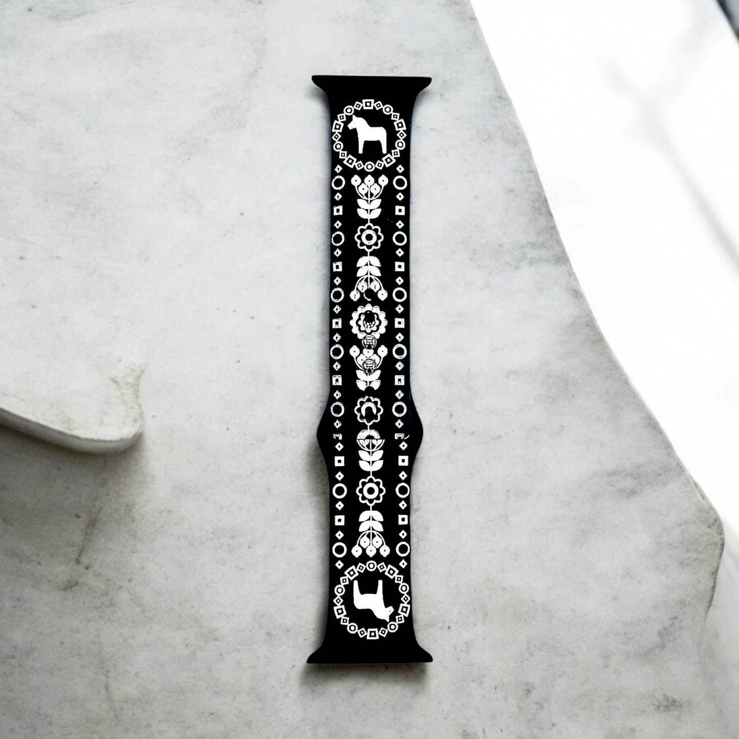 Two Tone Engraved Silicone Watch Bands