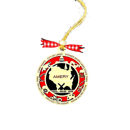 Custom City & Town Double-Layer Ornament | Personalized City, State