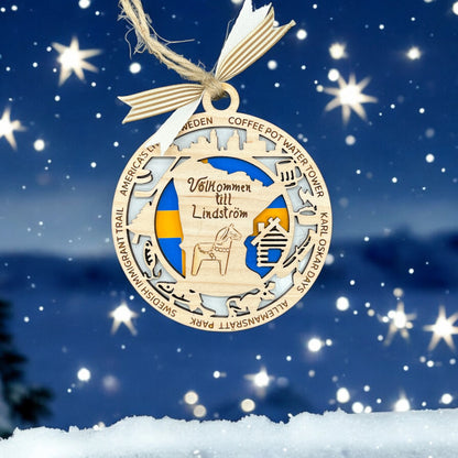 Custom City & Town Double-Layer Ornament | Personalized City, State