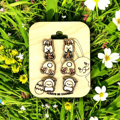 Stud Earrings (3 Pair)