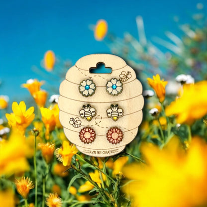 Stud Earrings (3 Pair)