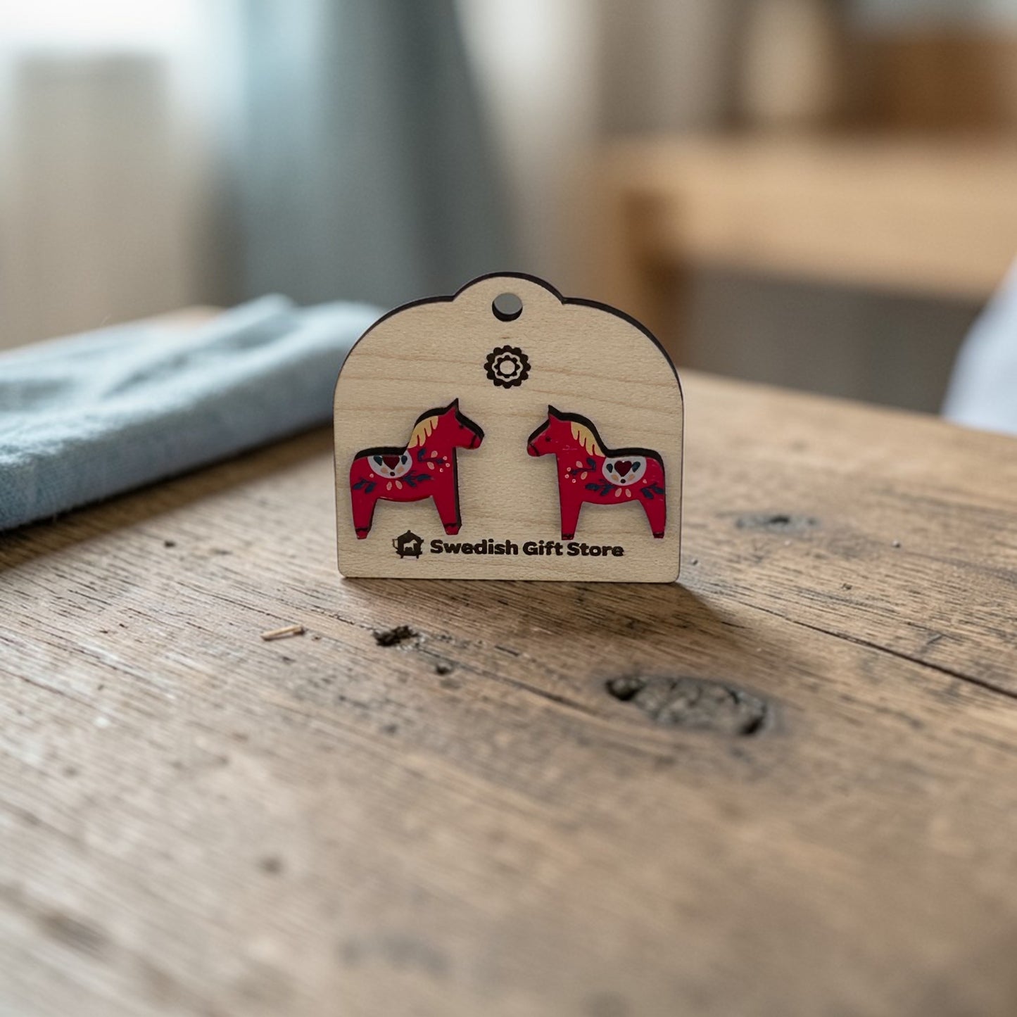 Dala Horse Stud Earrings (1 Pair) - Wholesale