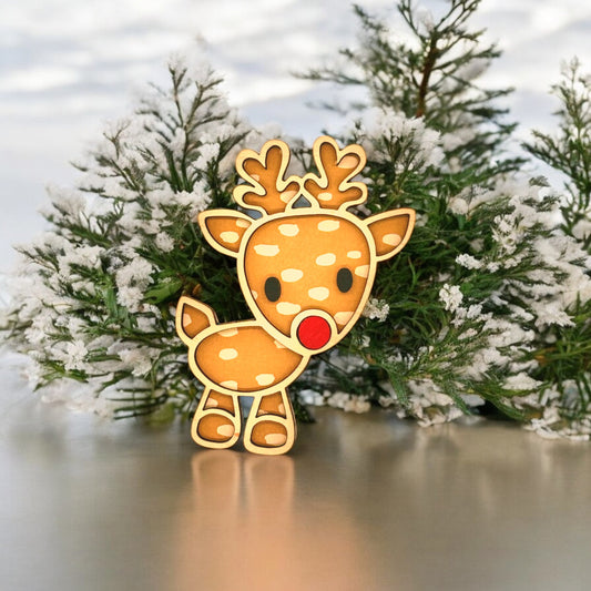 Rudolph, Santa, and Snowman Magnets