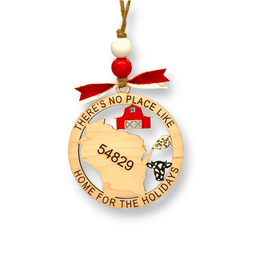 WI There's No Place Like Home Zipcode Ornament