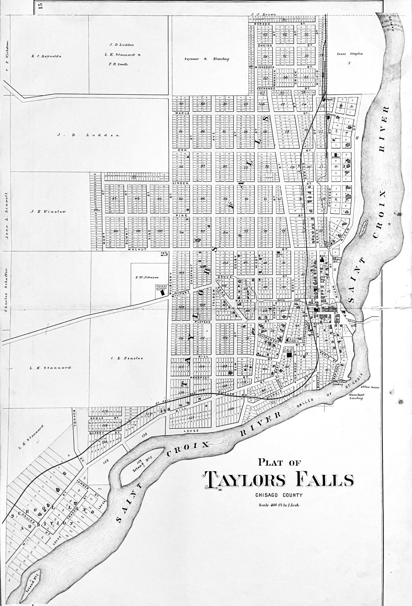 Historical Map Art - Towns in Chisago County MN