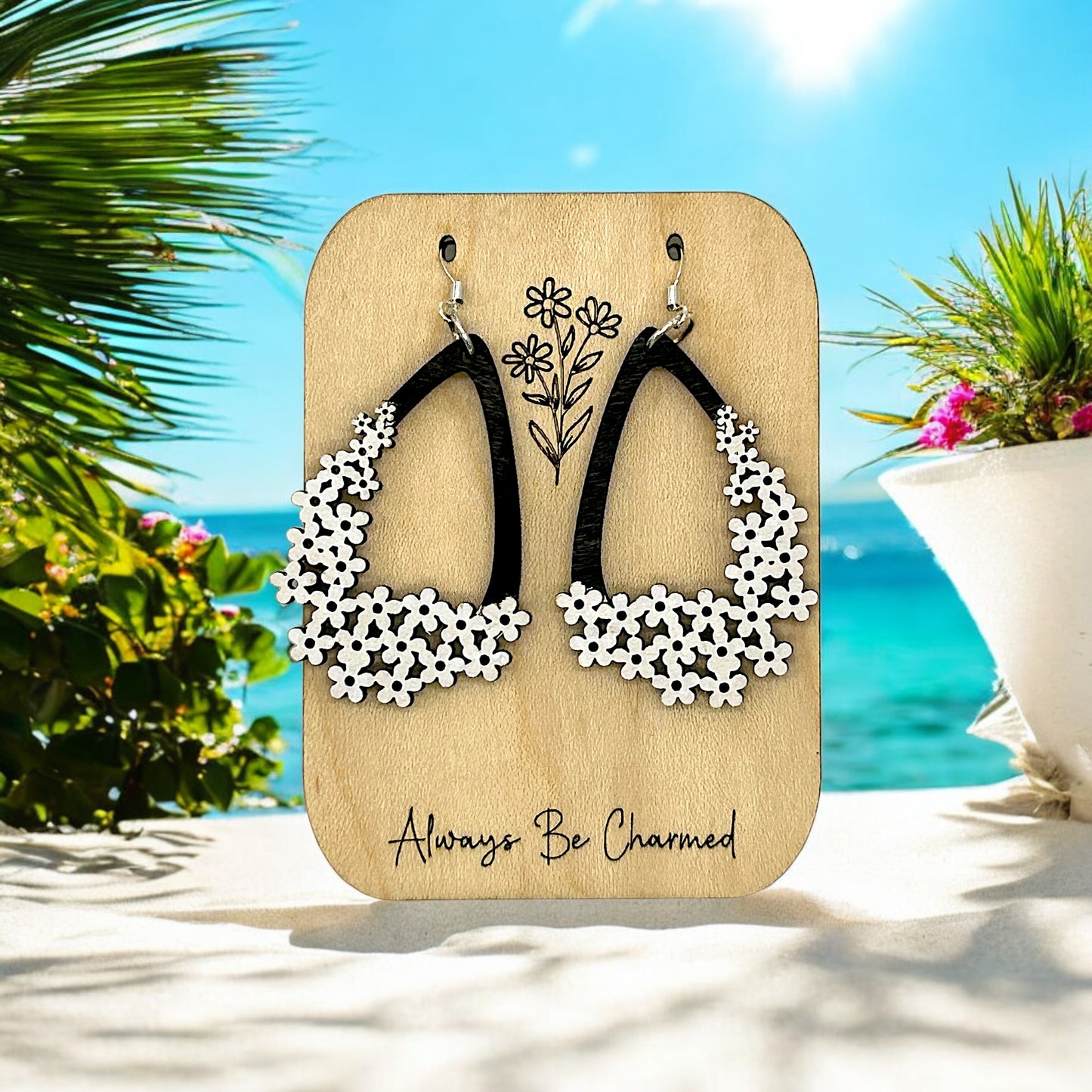 Teardrop Flower Earrings Wholesale