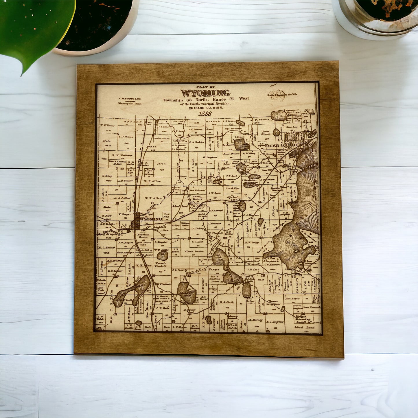 Historical Map Art - Towns in Chisago County MN