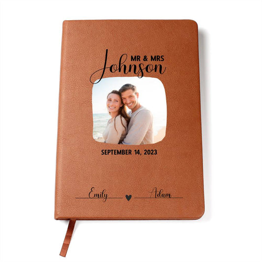 Personalized Color Photo Wedding Guest Book - Leather Album With Names and Wedding Date, Wedding Keepsake Book