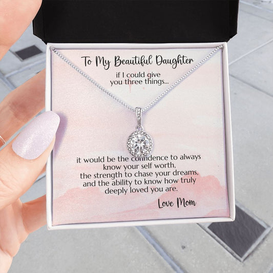 Three Things for My Beautiful Daughter Necklace